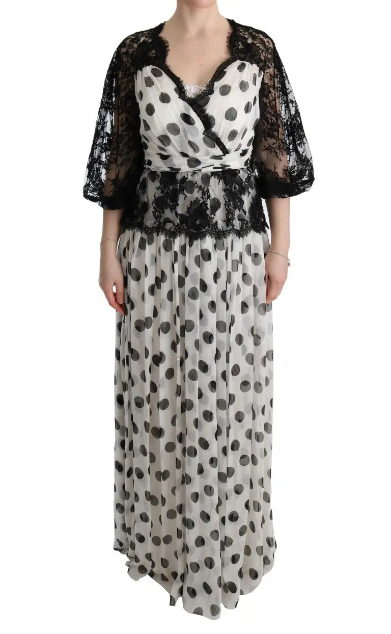 Robe Dolce & Gabbana noire à pois blancs Dolce & Gabbana