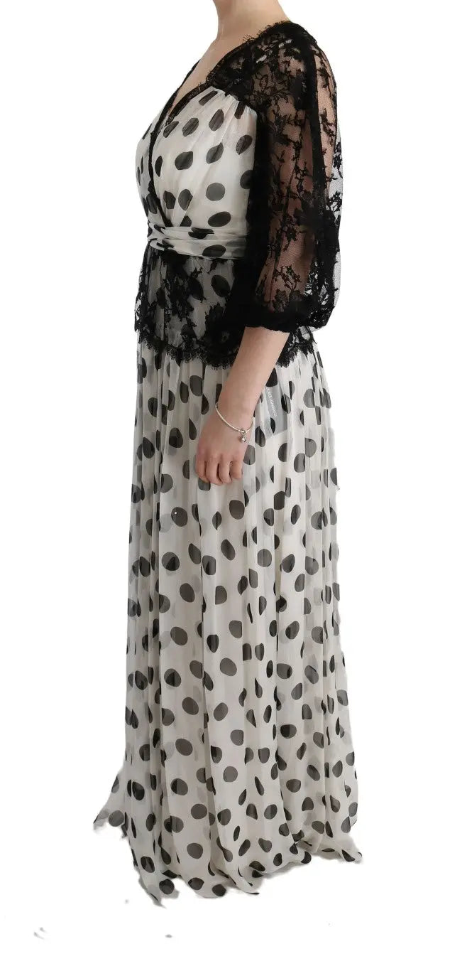 Robe Dolce & Gabbana noire à pois blancs Dolce & Gabbana