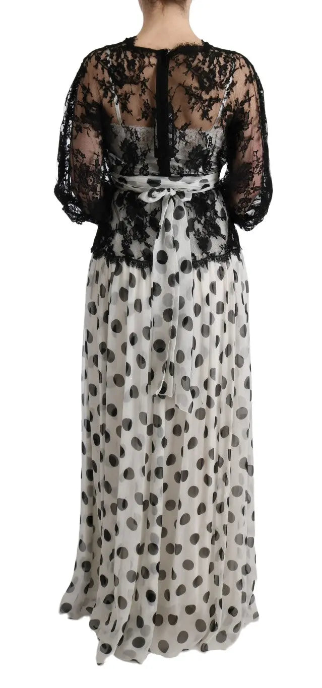 Robe Dolce & Gabbana noire à pois blancs Dolce & Gabbana