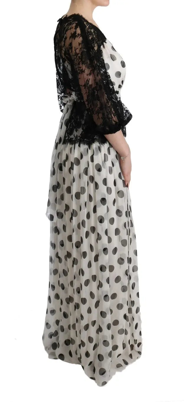 Robe Dolce & Gabbana noire à pois blancs Dolce & Gabbana