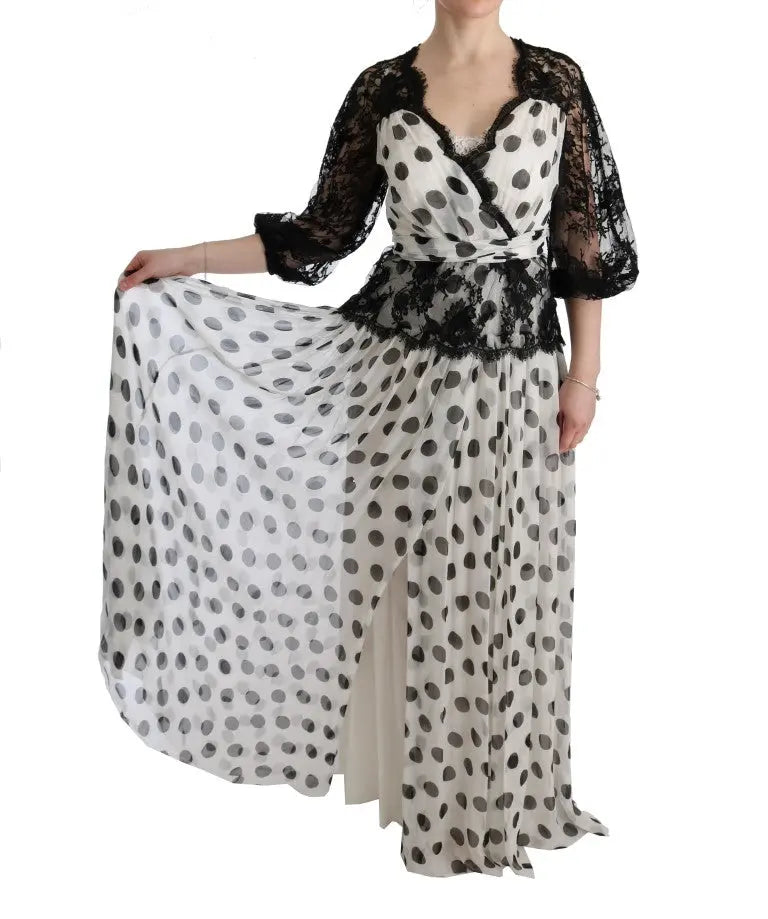 Robe Dolce & Gabbana noire à pois blancs Dolce & Gabbana