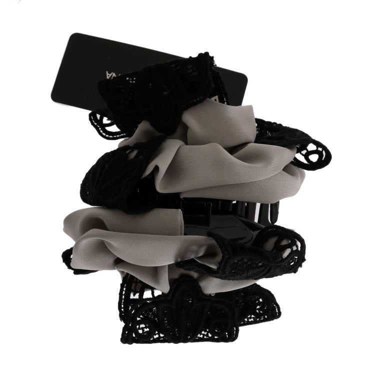 Chouchou Dolce & Gabbana en soie grise et noire