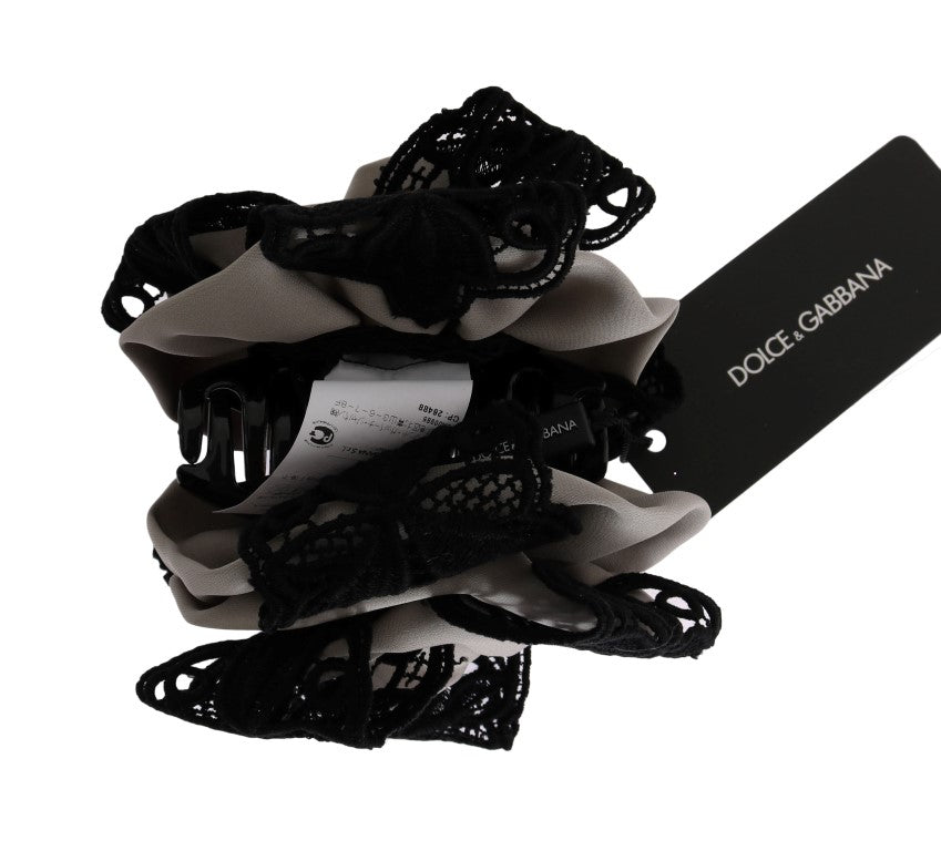 Chouchou Dolce & Gabbana en soie grise et noire