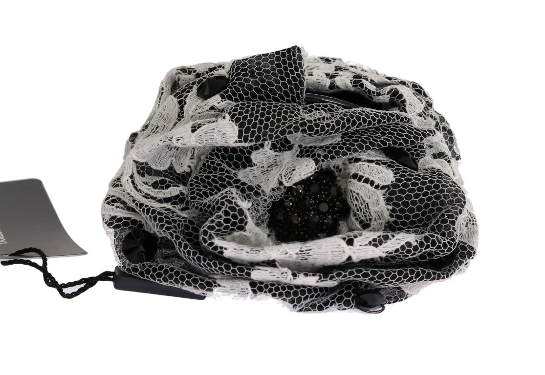 Griffe à cheveux Dolce & Gabbana florale noire et blanche