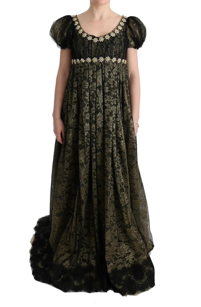 Robe Dolce & Gabbana Shift noire et jaune Dolce & Gabbana