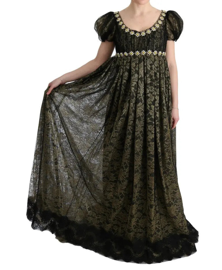 Robe Dolce & Gabbana Shift noire et jaune Dolce & Gabbana