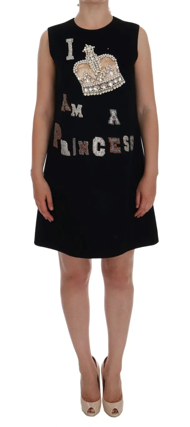 Robe Dolce & Gabbana I AM A PRINCESS noire Dolce & Gabbana