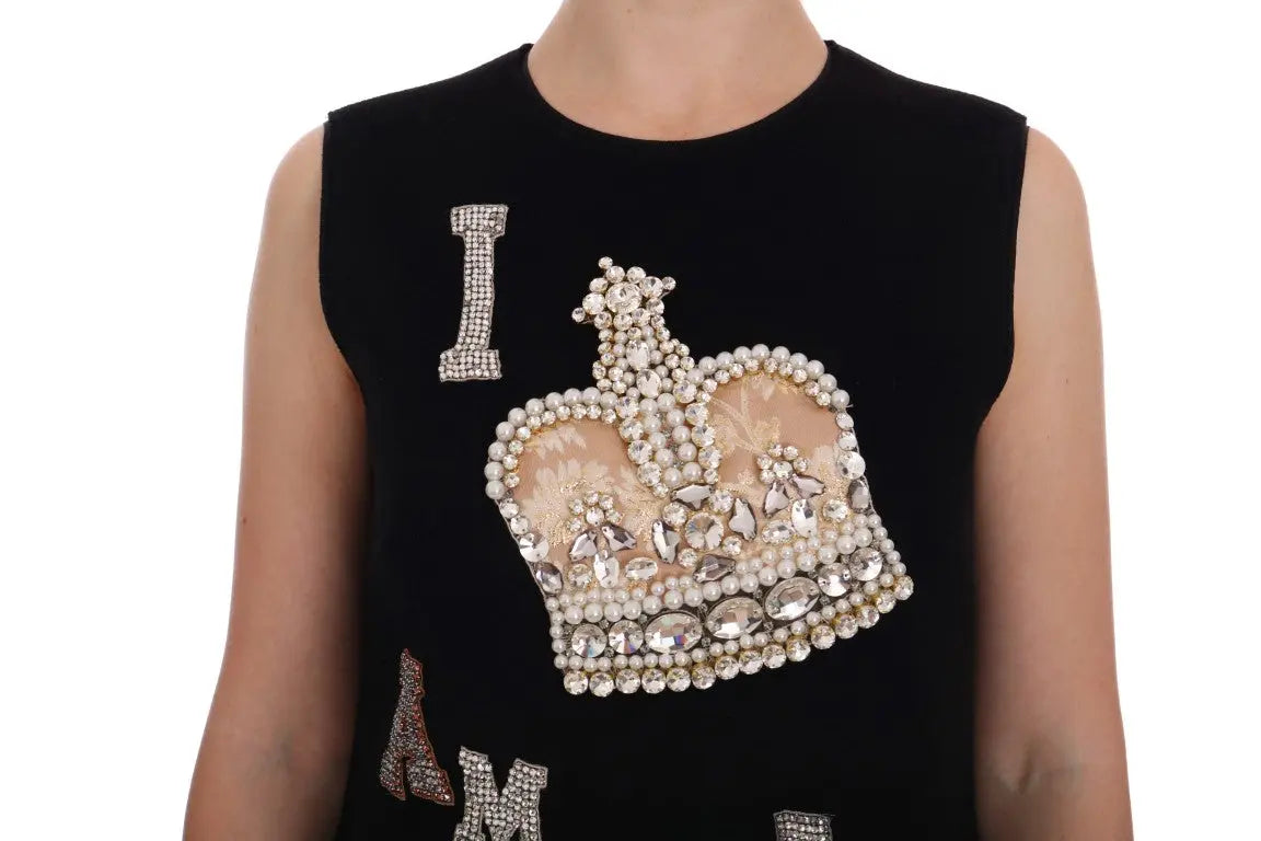 Robe Dolce & Gabbana I AM A PRINCESS noire Dolce & Gabbana
