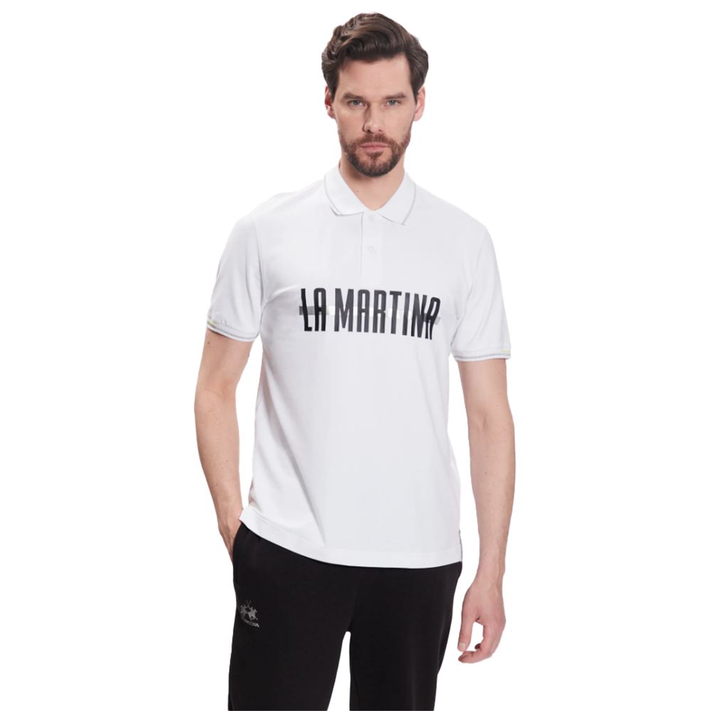 Polo La Martina avec paillettes blanches