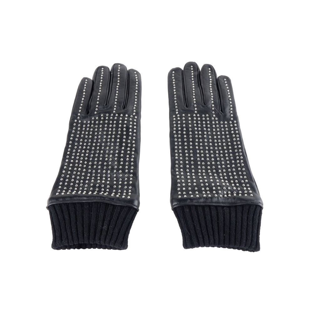 Gants Cavalli Class en cuir noir