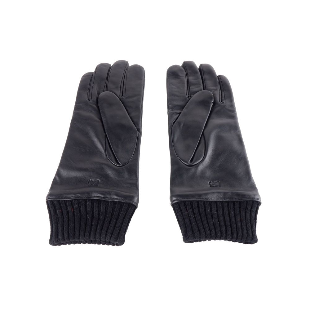 Gants Cavalli Class en cuir noir