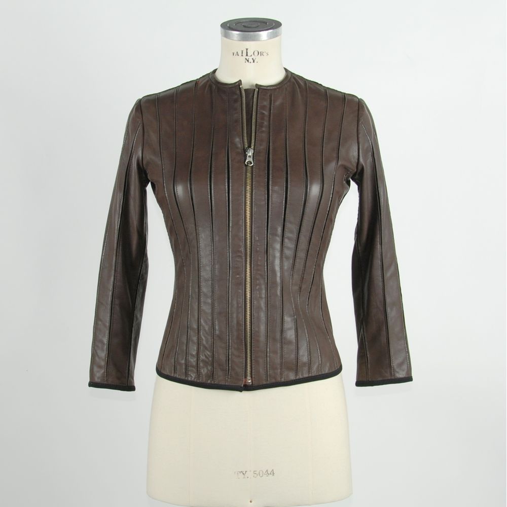 Veste Emilio Romanelli en cuir marron