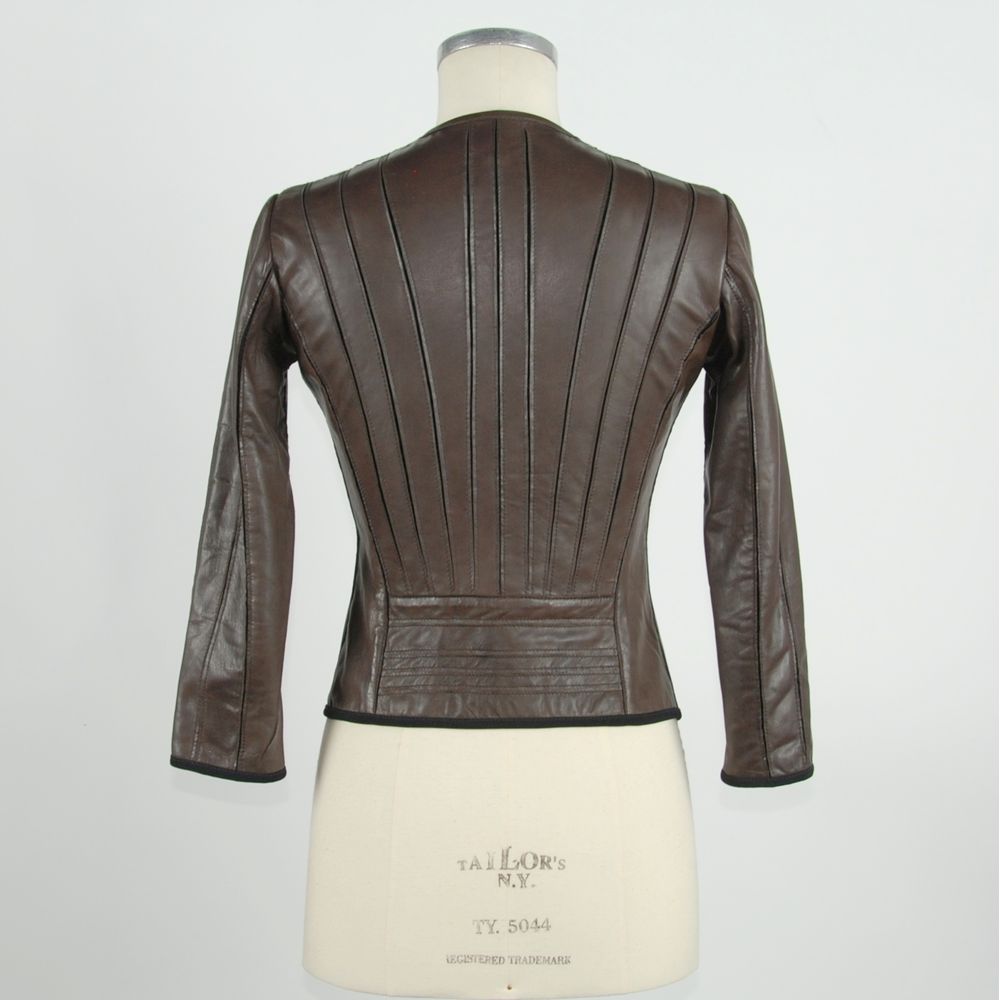 Veste Emilio Romanelli en cuir marron