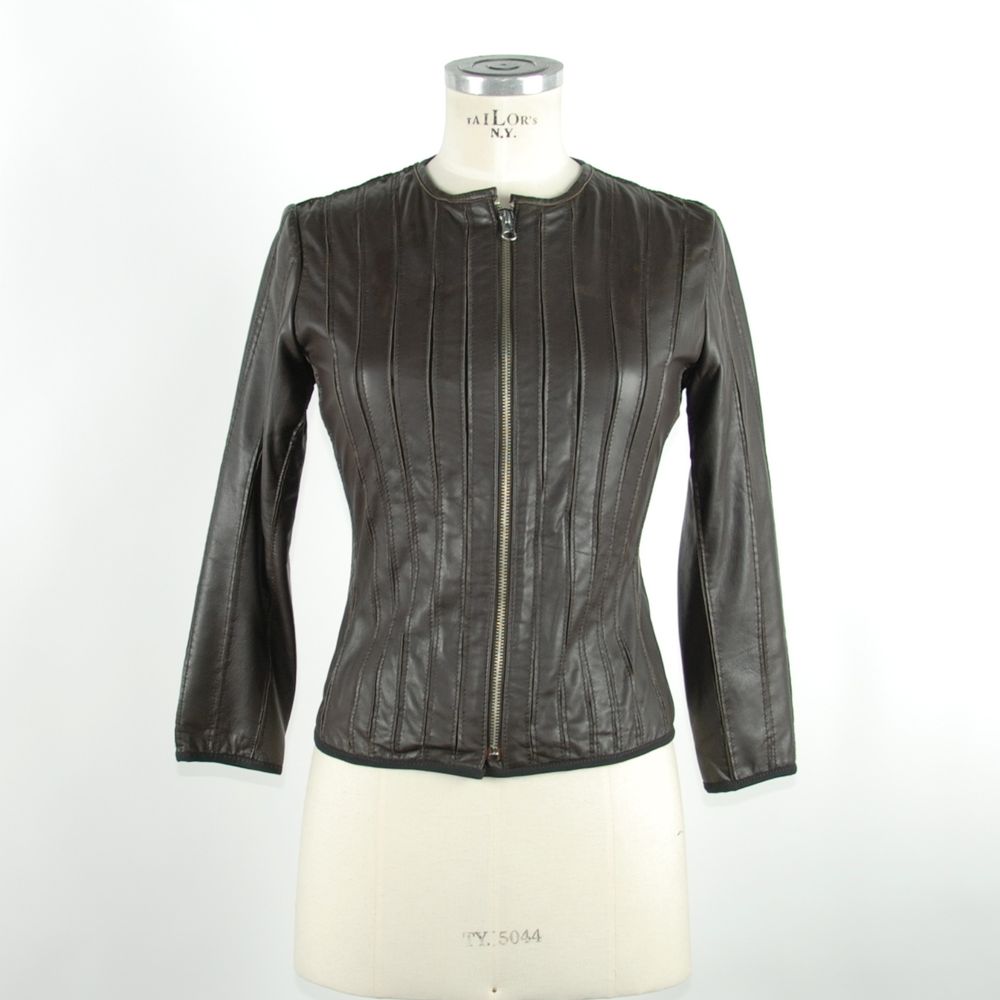 Veste en cuir Emilio Romanelli noire