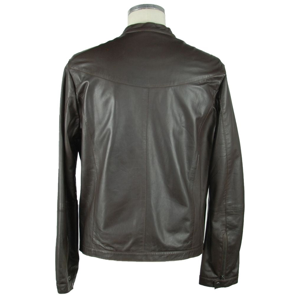 Veste Emilio Romanelli en cuir marron