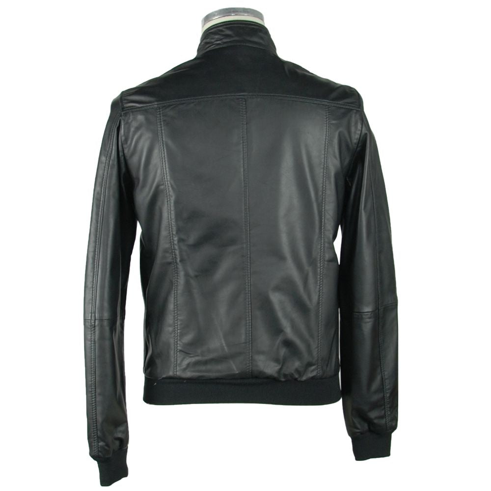 Veste en cuir Emilio Romanelli noire