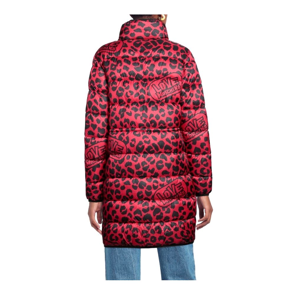 Doudoune Love Moschino imprimé léopard rose