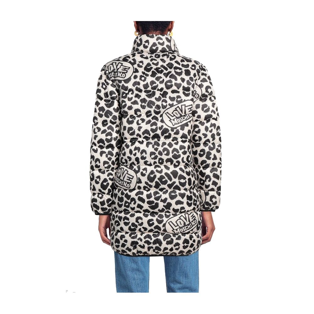 Doudoune Love Moschino imprimé léopard blanche
