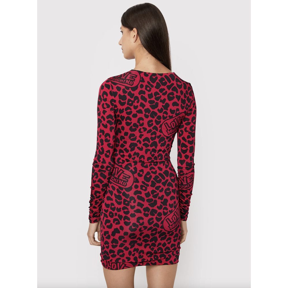 Robe Love Moschino léopard rose Love Moschino