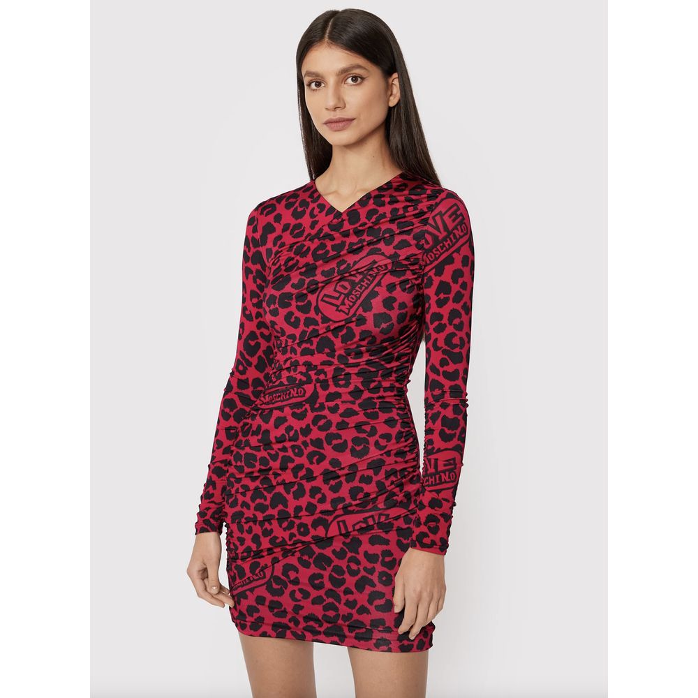 Robe Love Moschino léopard rose Love Moschino