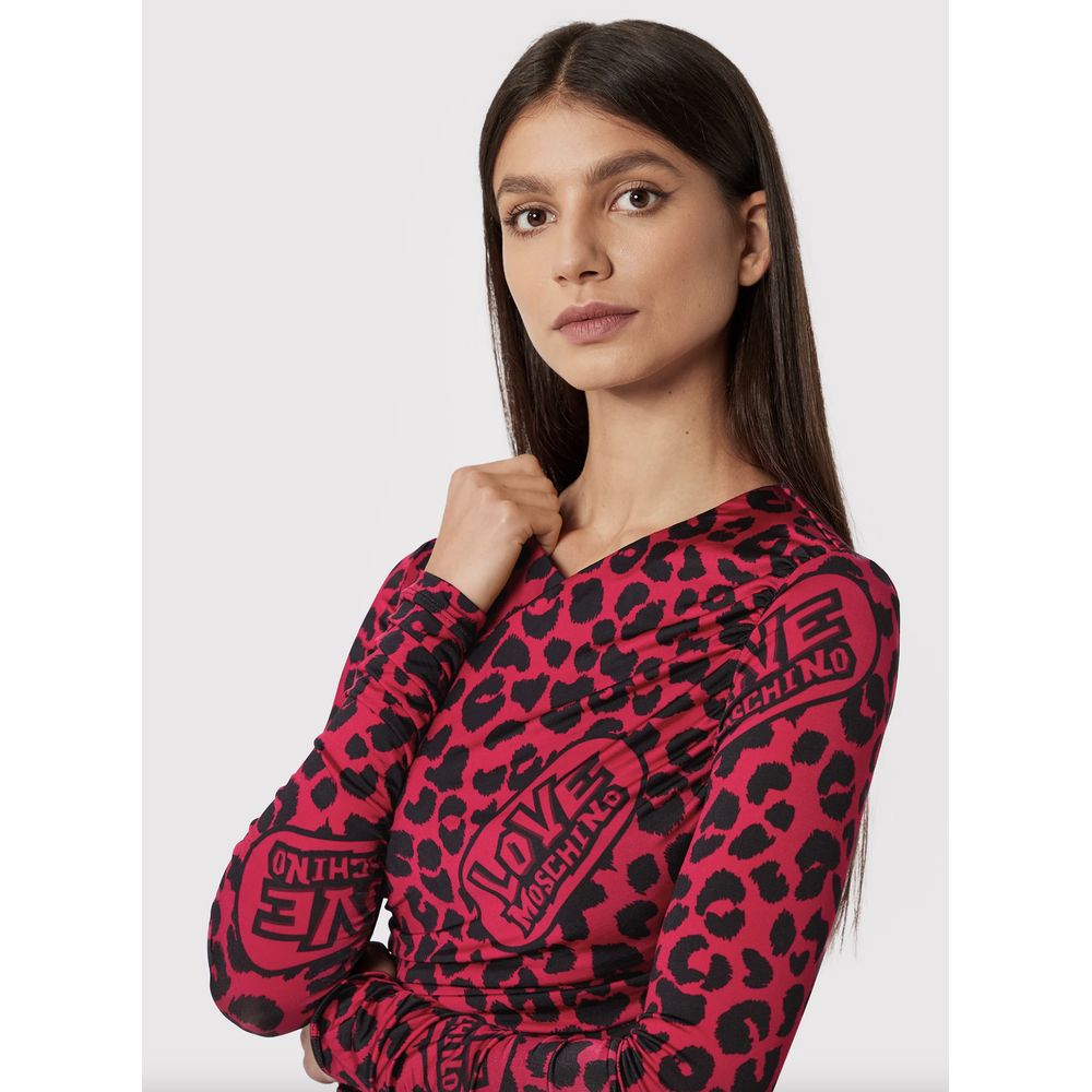 Robe Love Moschino léopard rose Love Moschino