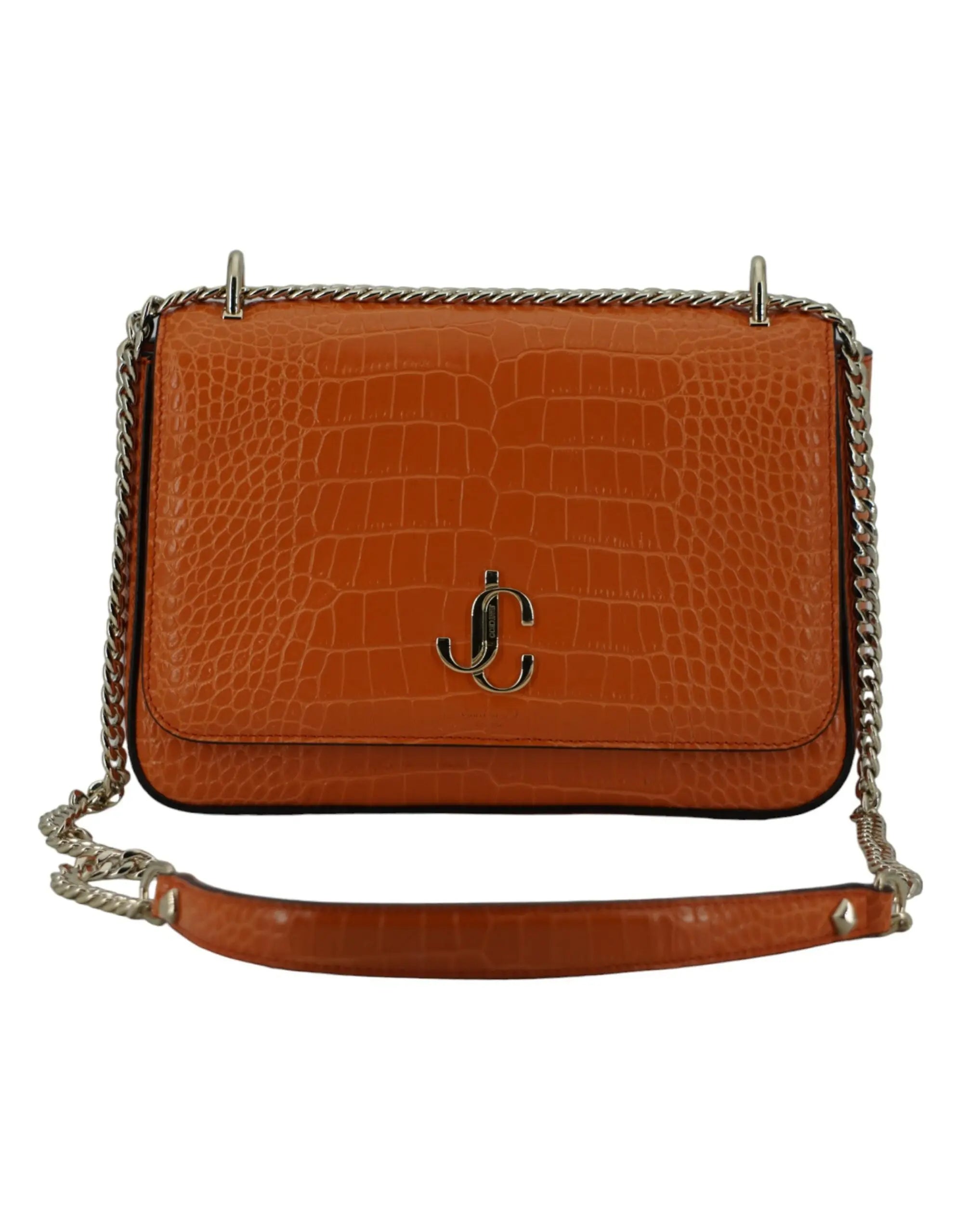 Sac bandoulière Jimmy Choo JC FLAP orange ambre Jimmy Choo