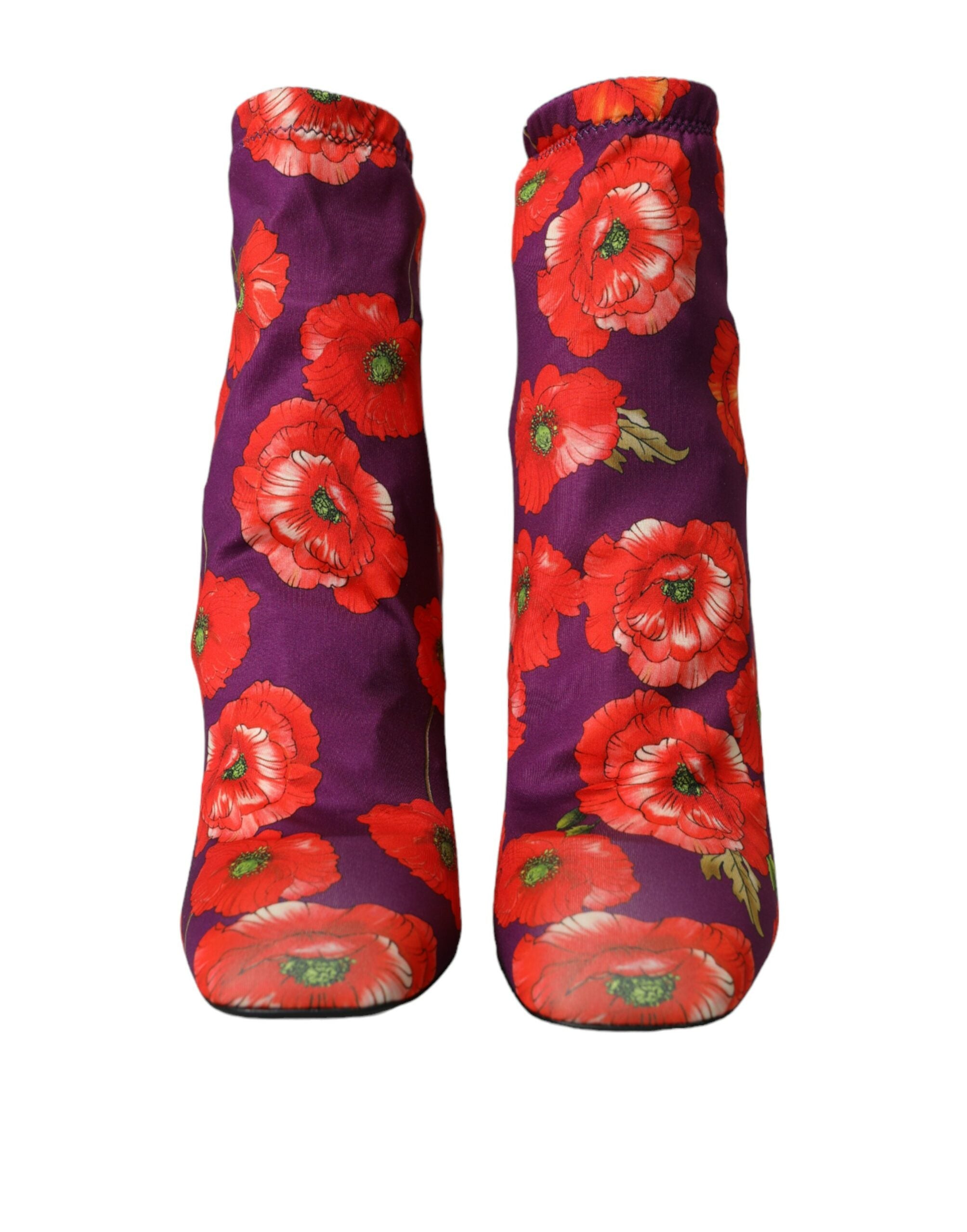 Bottines Dolce & Gabbana fleuries violettes