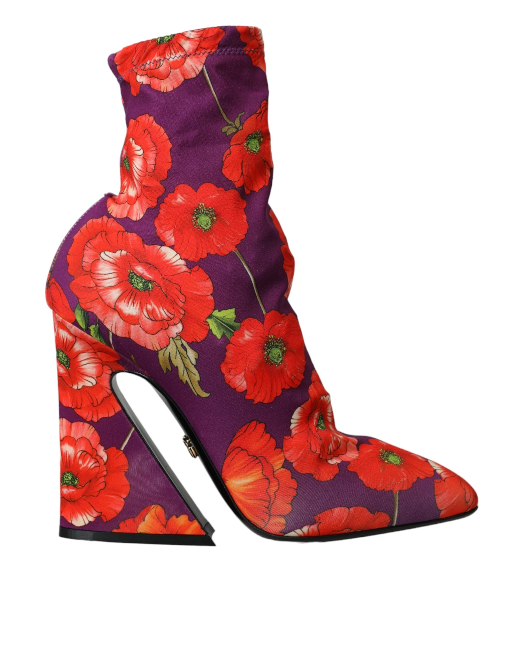 Bottines Dolce & Gabbana fleuries violettes