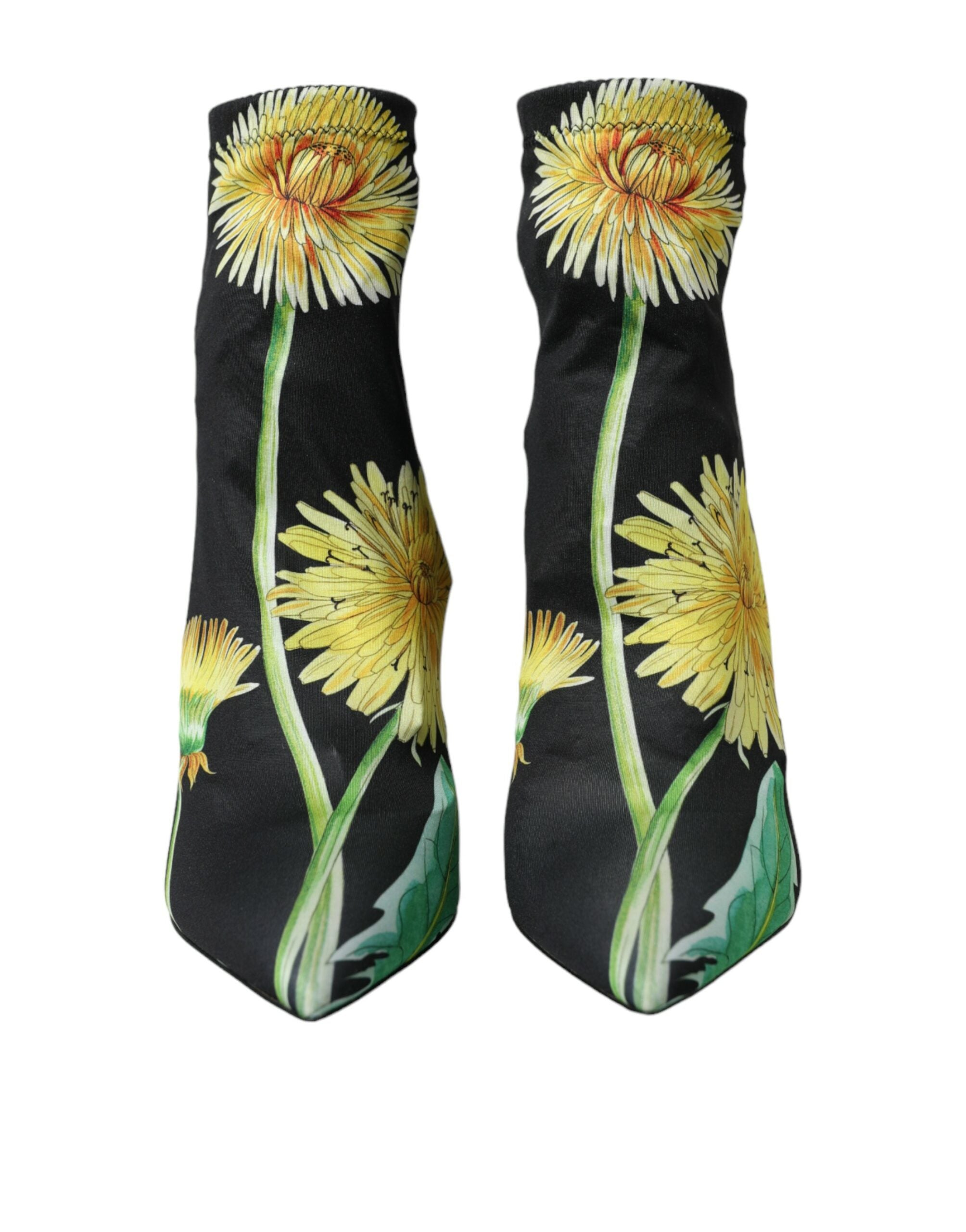Bottines Dolce & Gabbana noires à motifs floraux