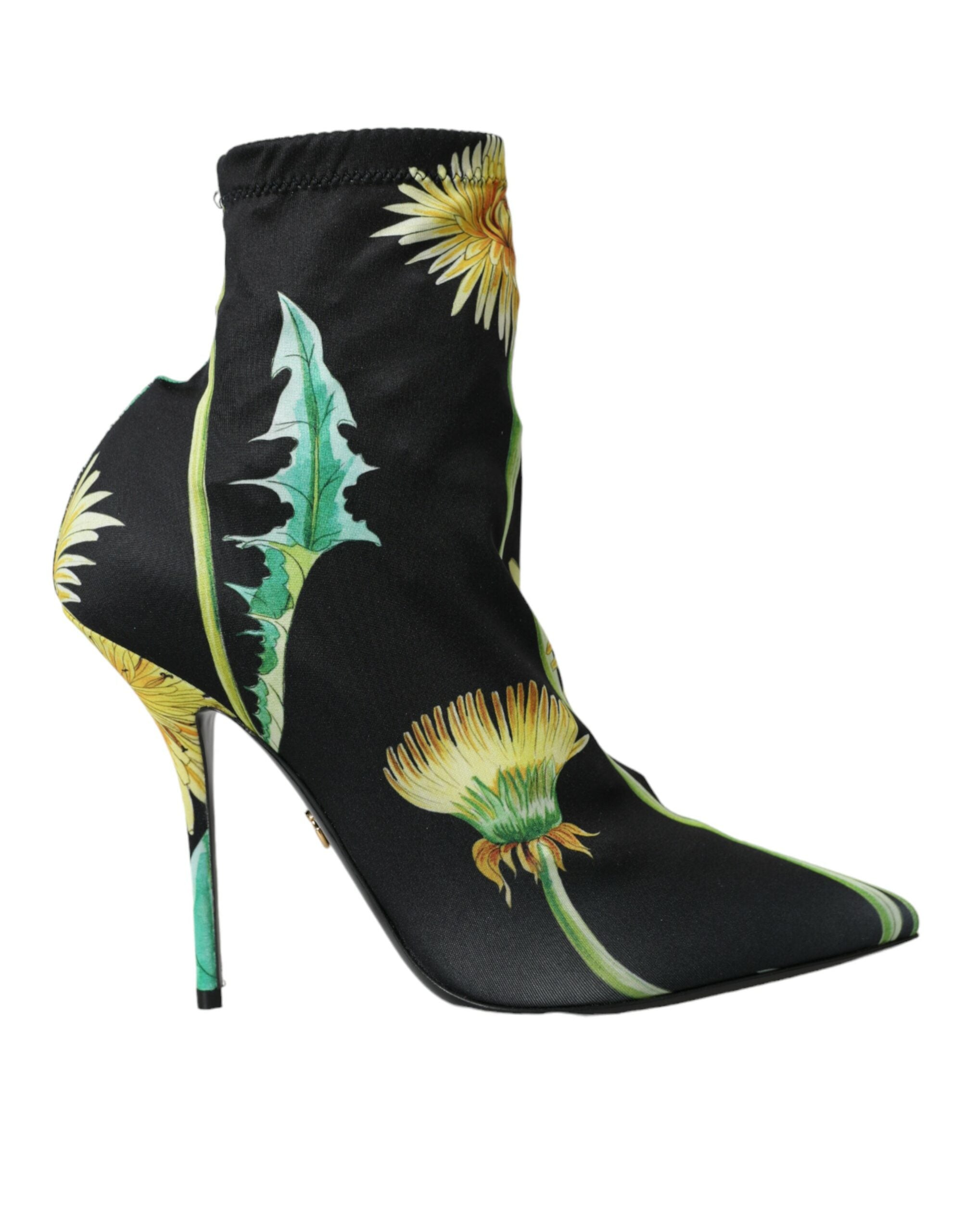 Bottines Dolce & Gabbana noires à motifs floraux