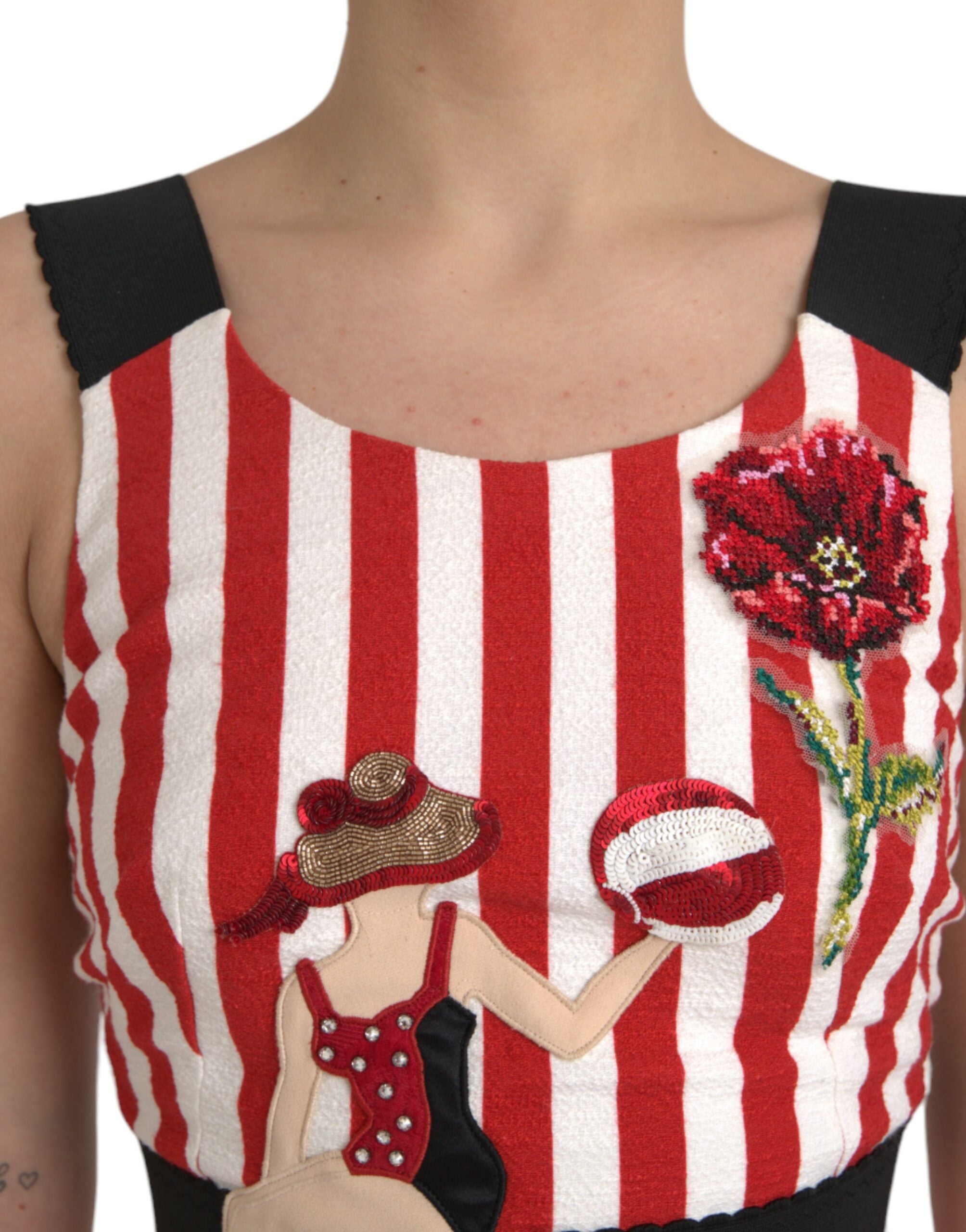 Robe Dolce & Gabbana midi rouge blanche