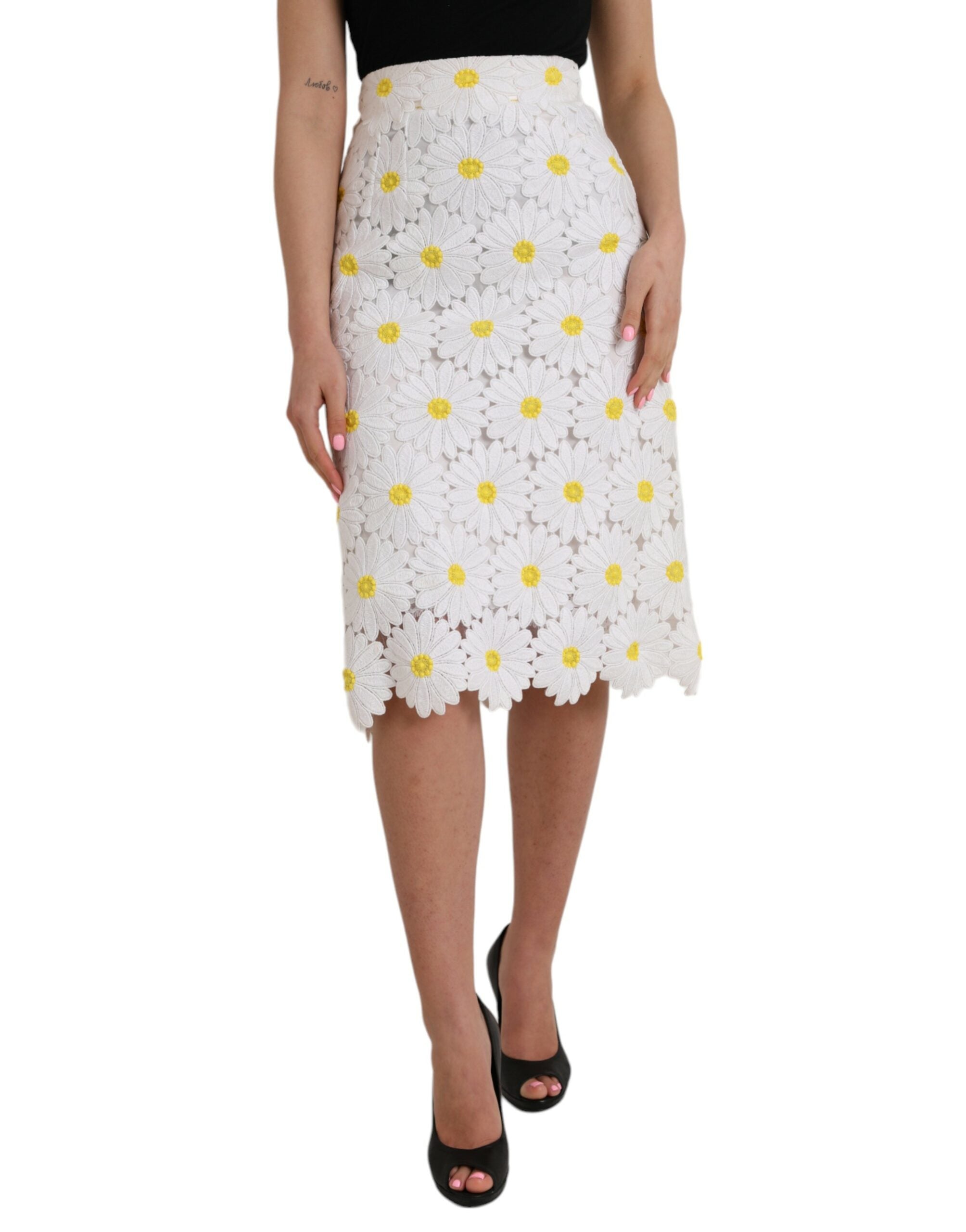 Jupe Dolce & Gabbana florale blanche