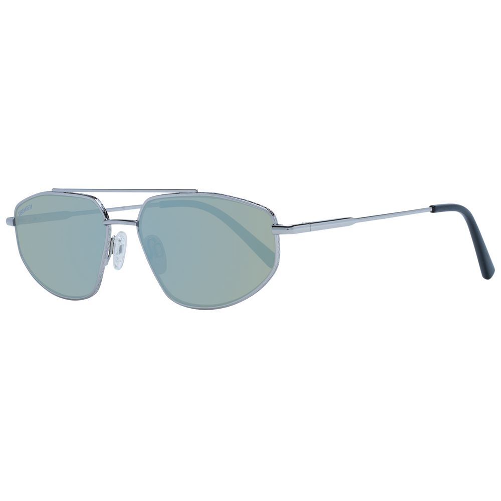 Lunettes de soleil argentées vertes