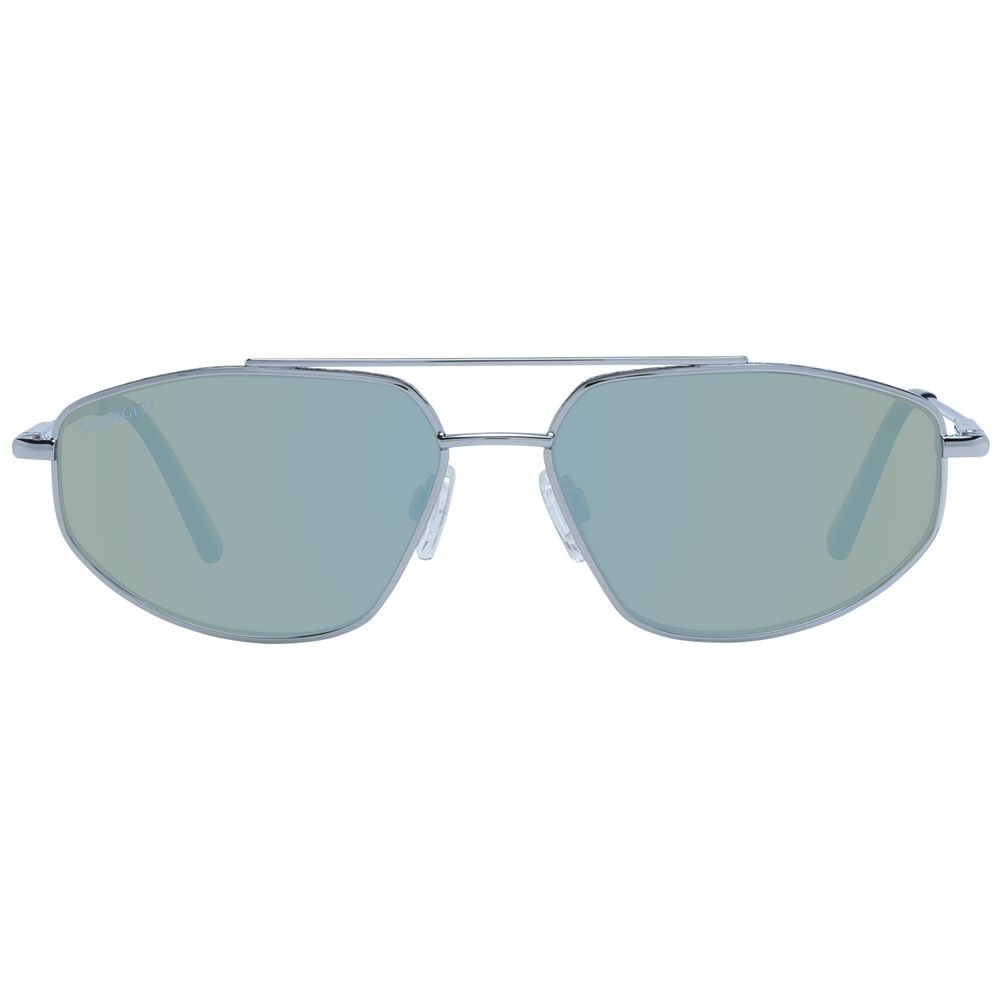 Lunettes de soleil argentées vertes