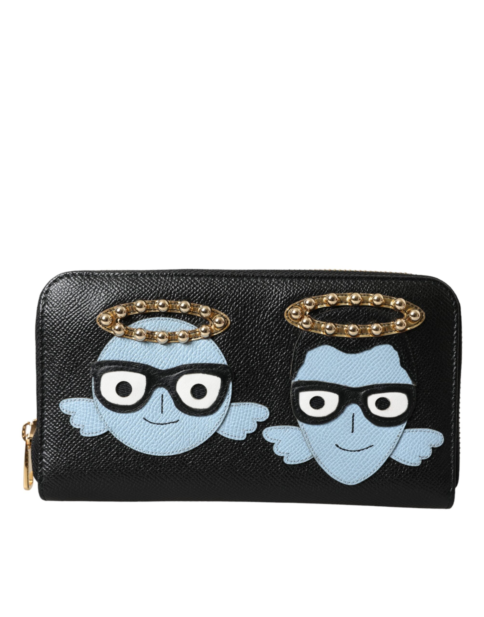 Portefeuille Dolce & Gabbana Zipper continental noir et bleu