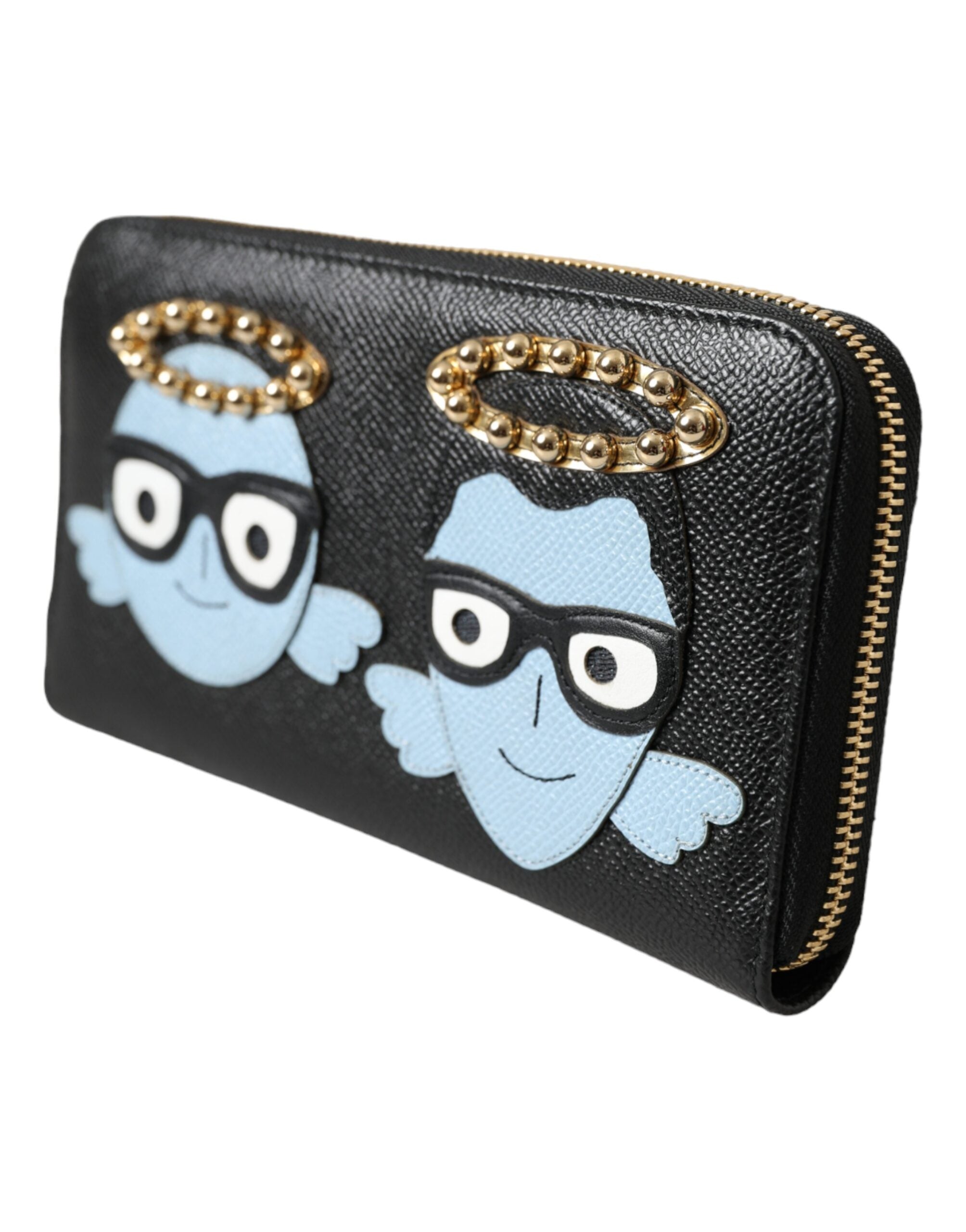 Portefeuille Dolce & Gabbana Zipper continental noir et bleu