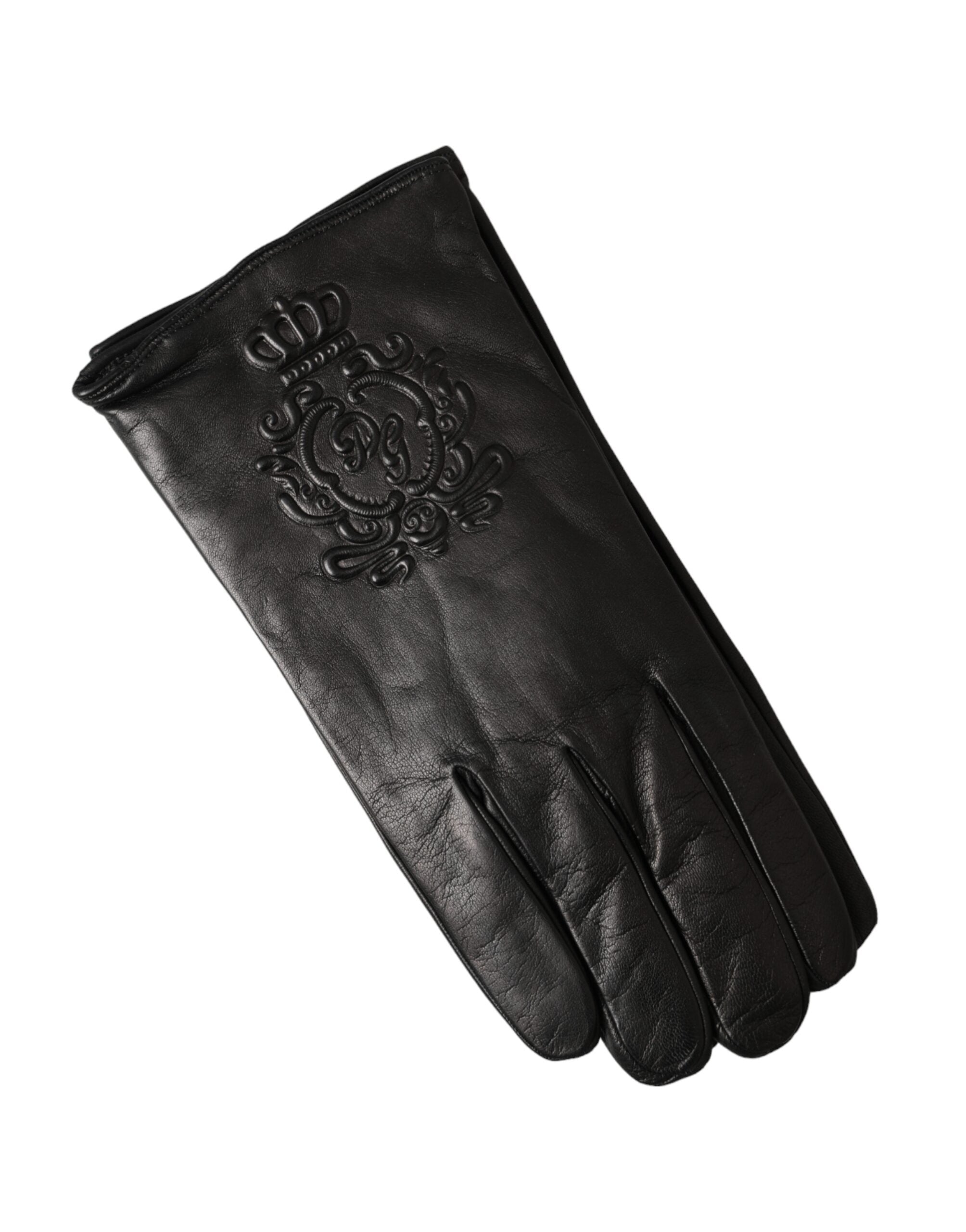 Gants Dolce & Gabbana en cuir noirs