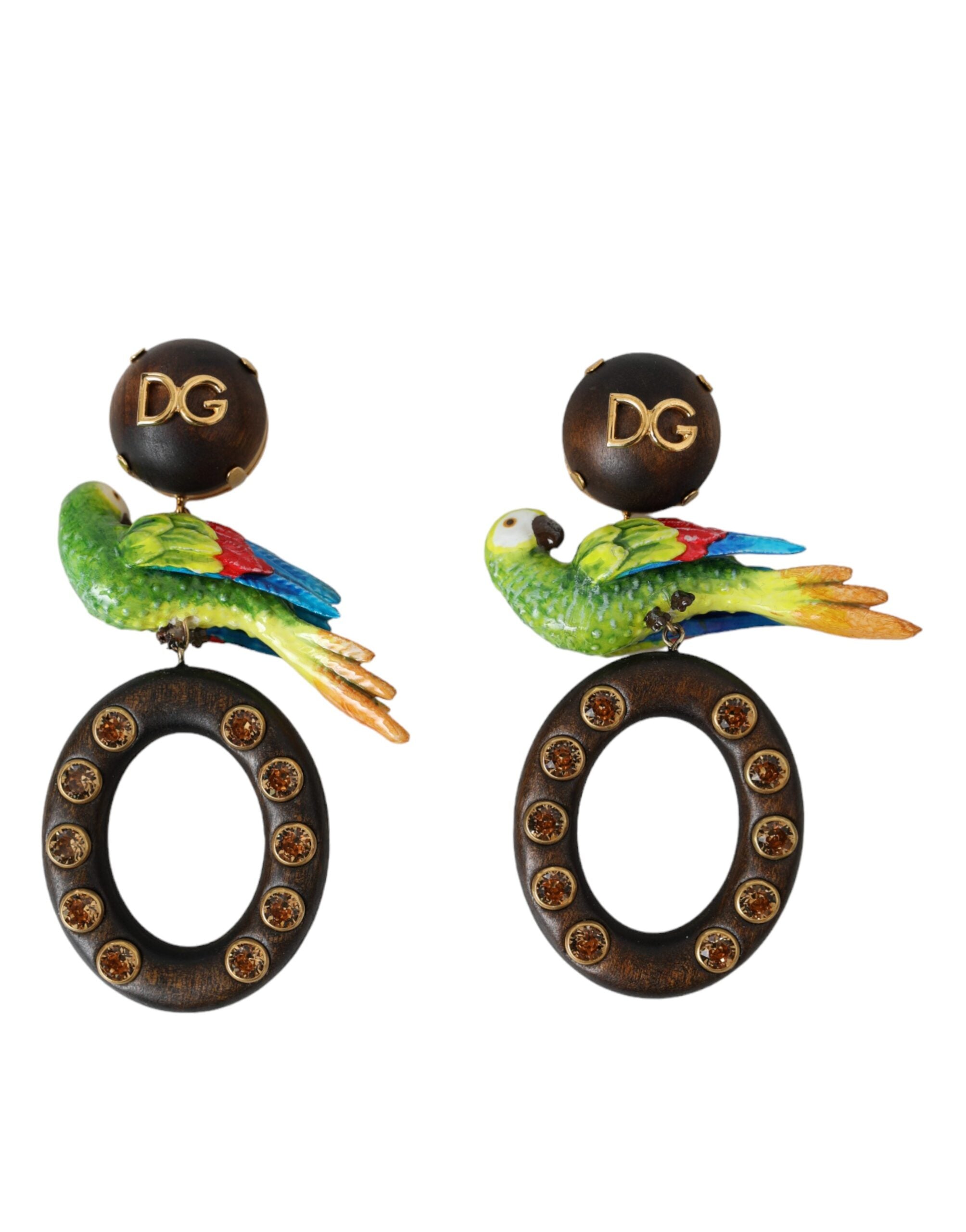 Boucles d'oreilles Dolce & Gabbana Perroquet multicolores