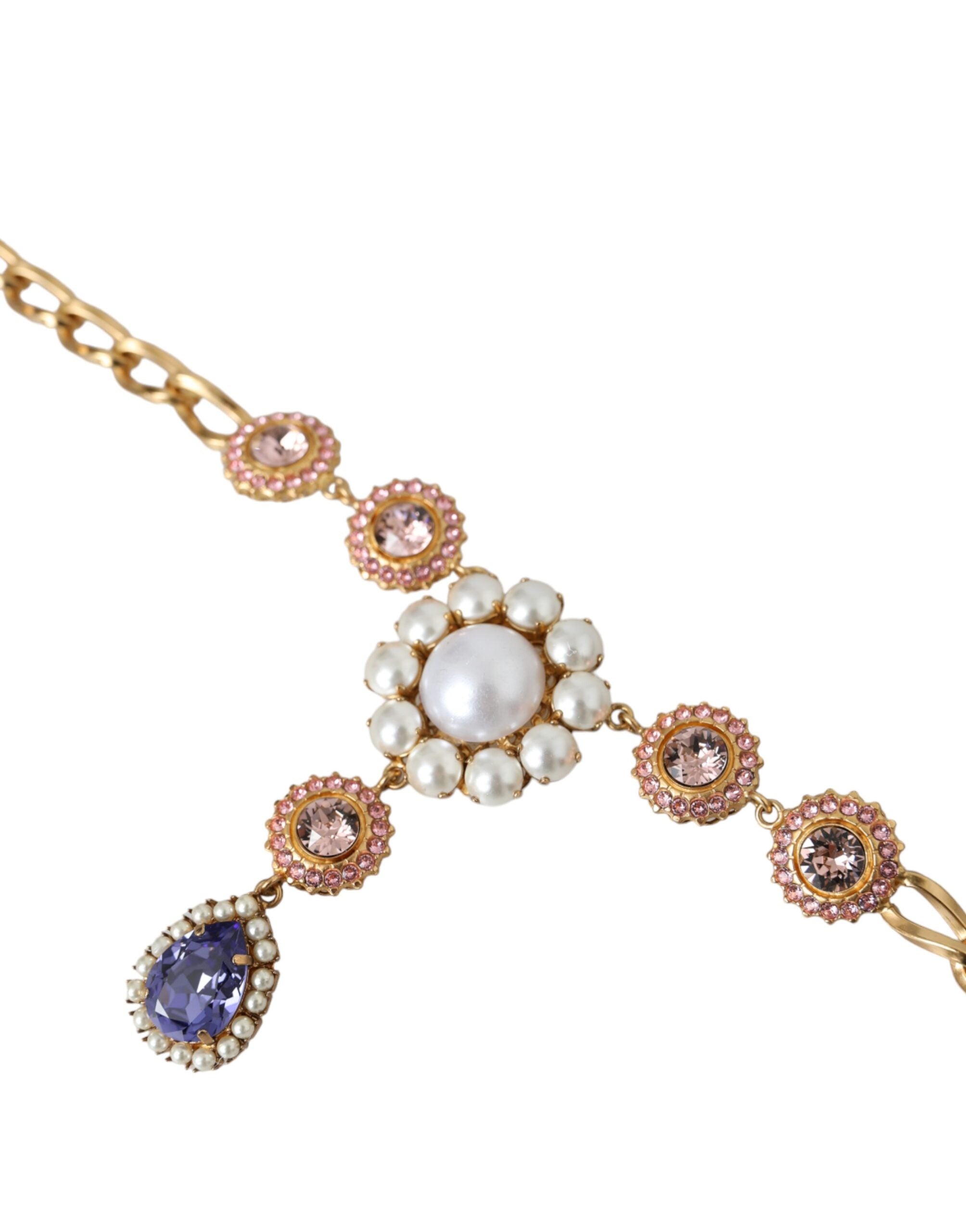 Collier Dolce & Gabbana floral doré