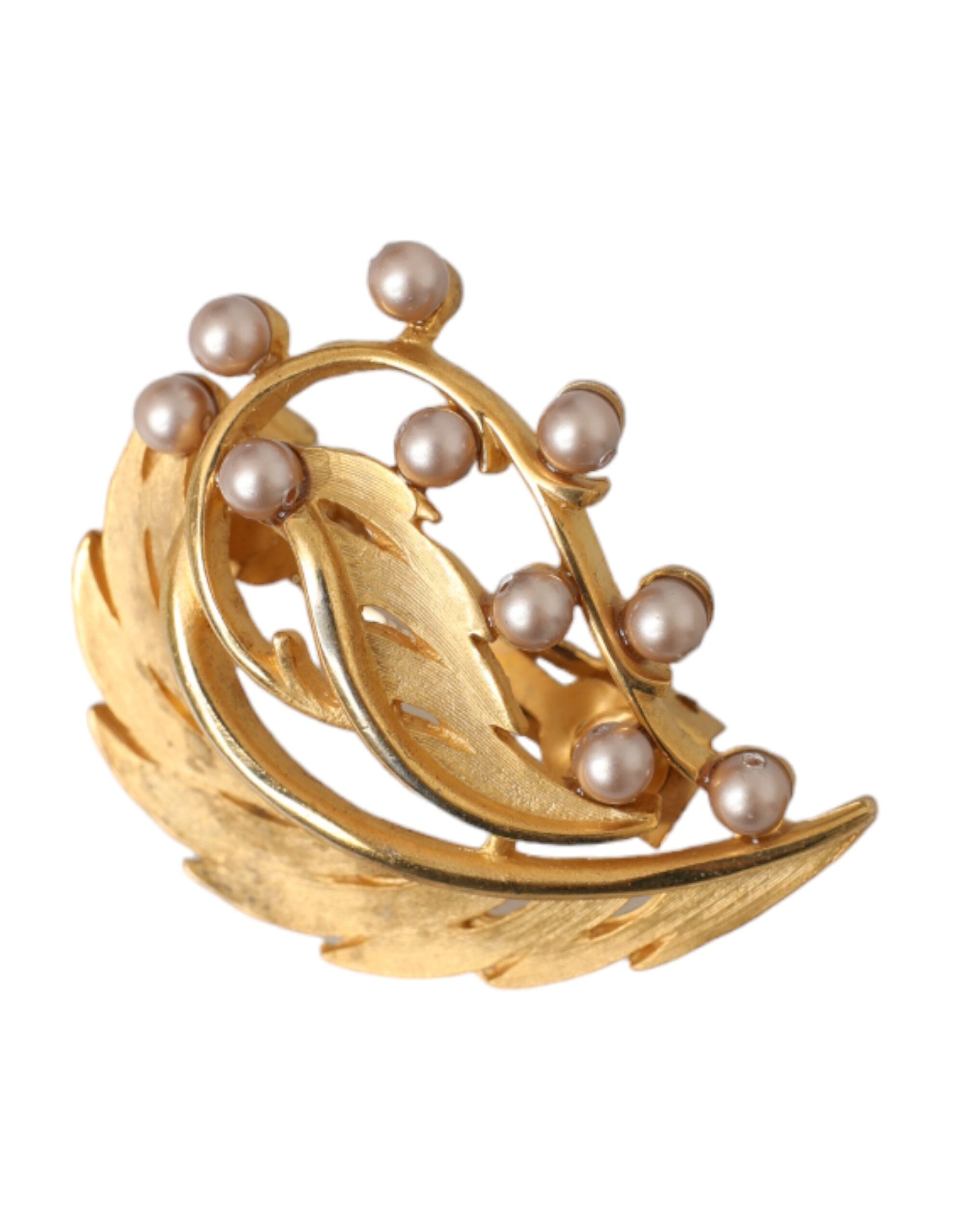Broche Dolce & Gabbana Leaf dorée