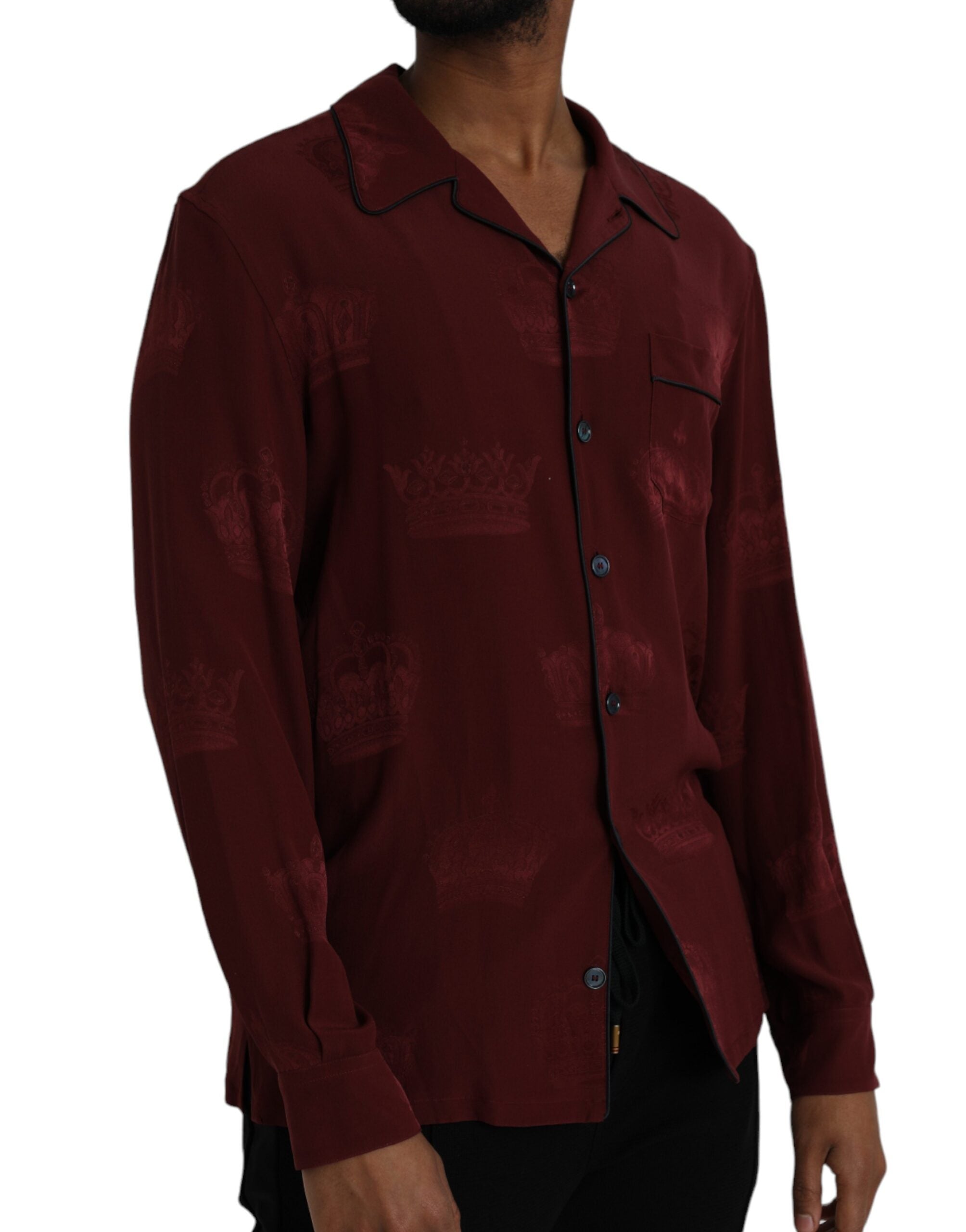 Chemise Dolce & Gabbana maroon crown