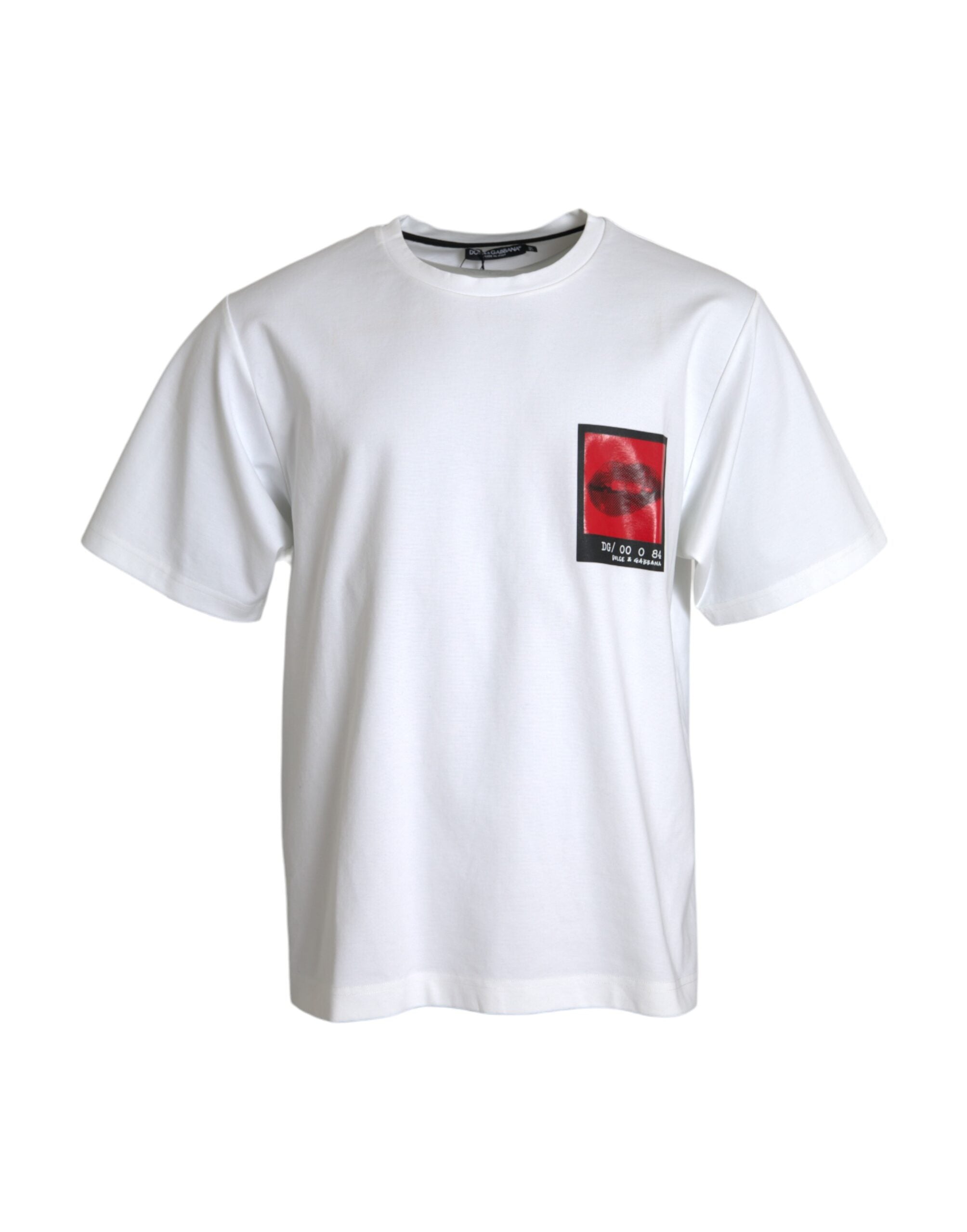 T-shirt Dolce & Gabbana blanc à imprimé lèvres rouges