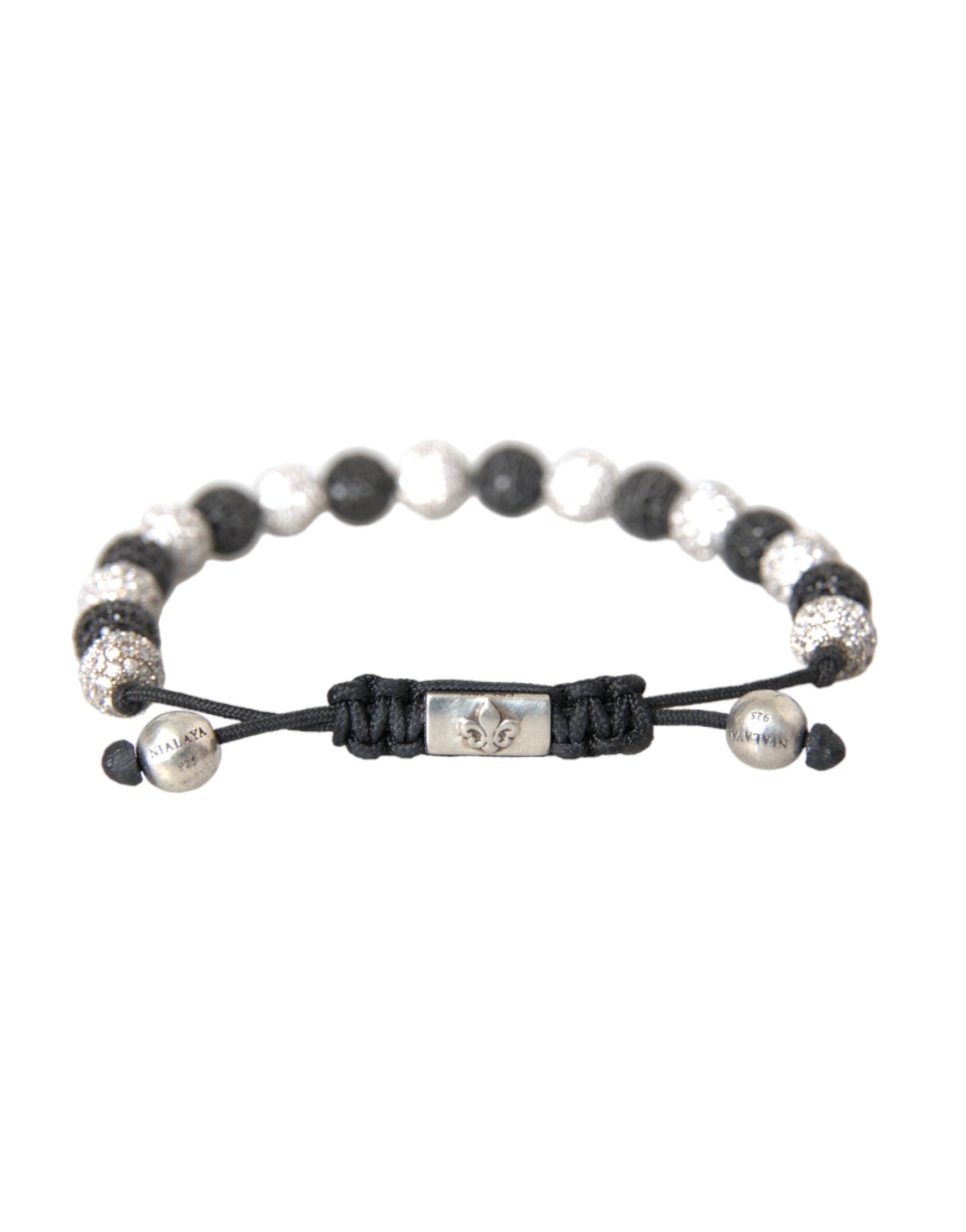 Bracelet Nialaya Multicolor CZ noir et blanc