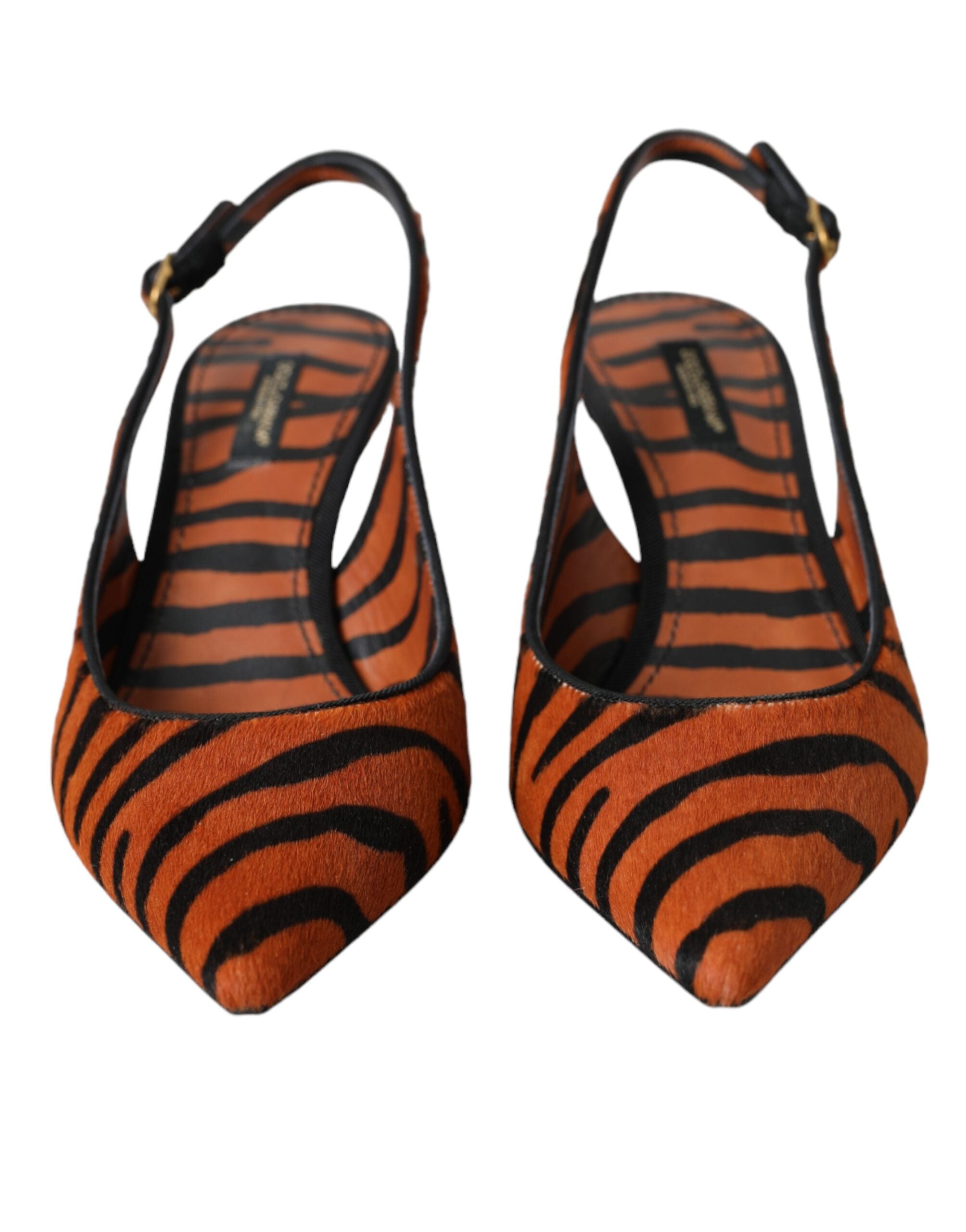 Sandales Dolce & Gabbana zèbre noir orange