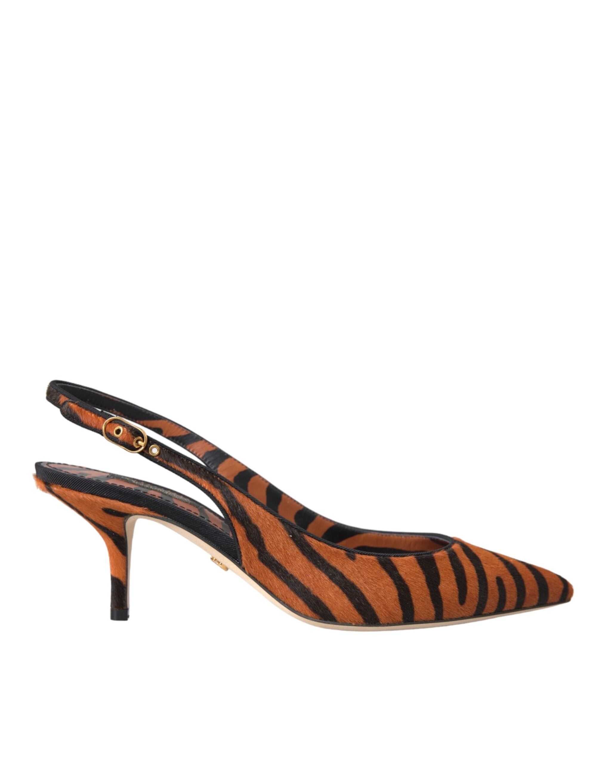 Sandales Dolce & Gabbana zèbre noir orange