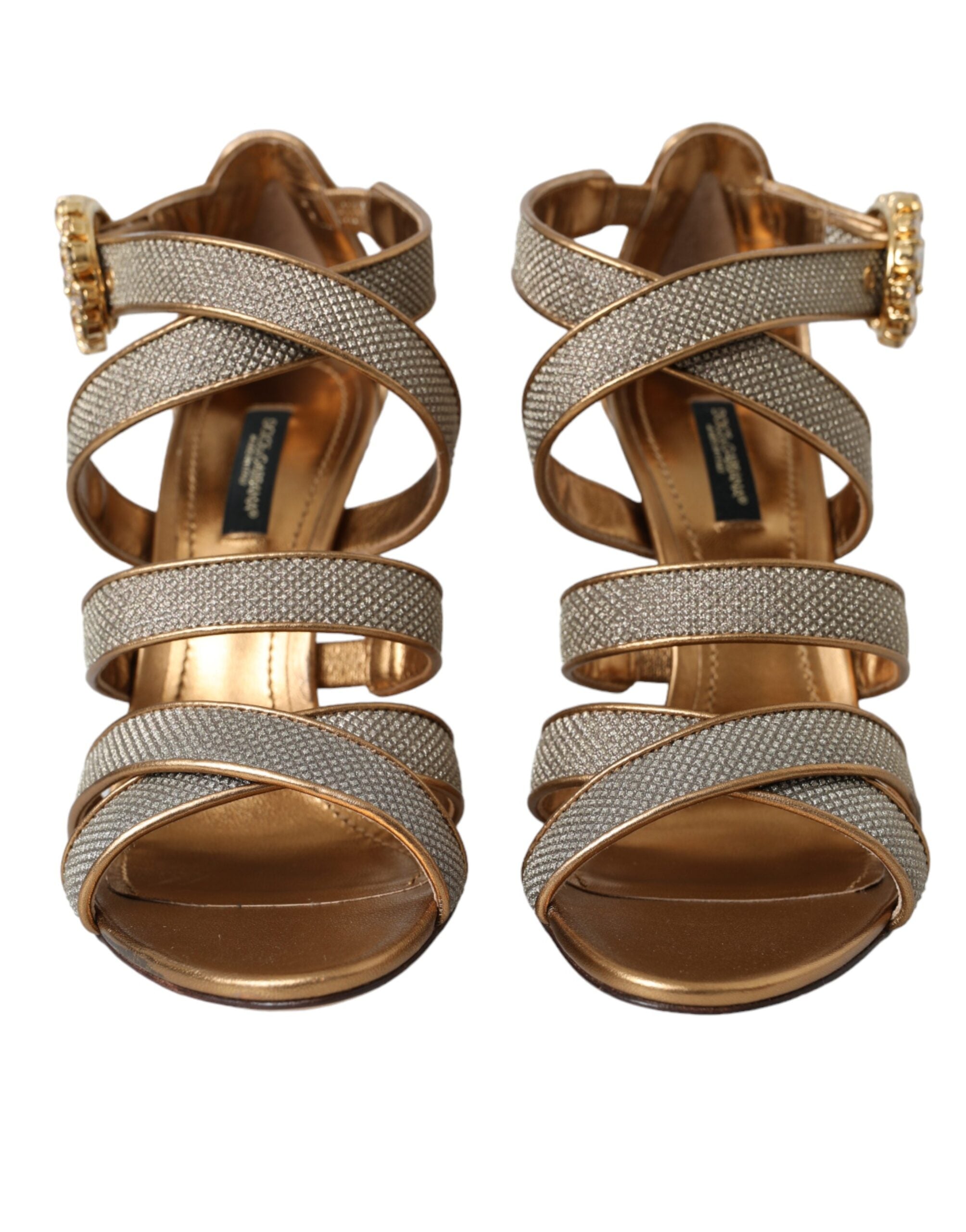 Sandales Dolce & Gabbana dorées bronze
