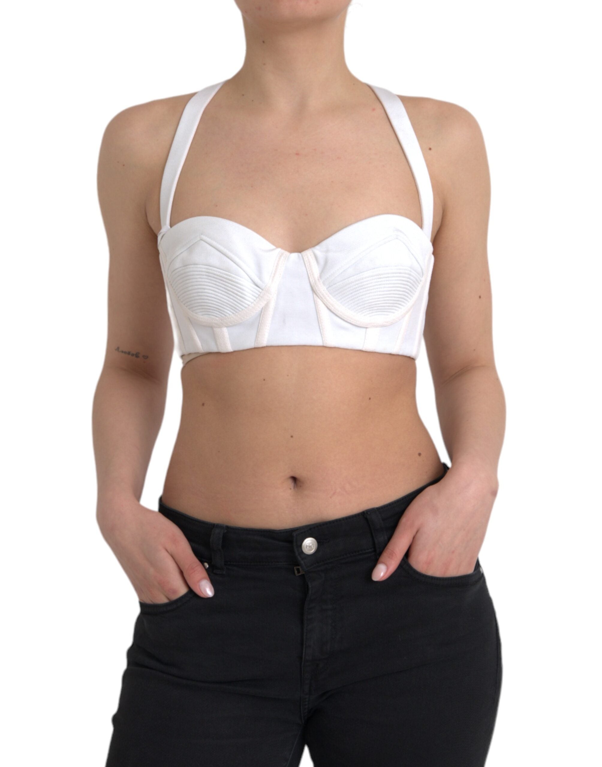 Top Gianni Versace bustier blanc