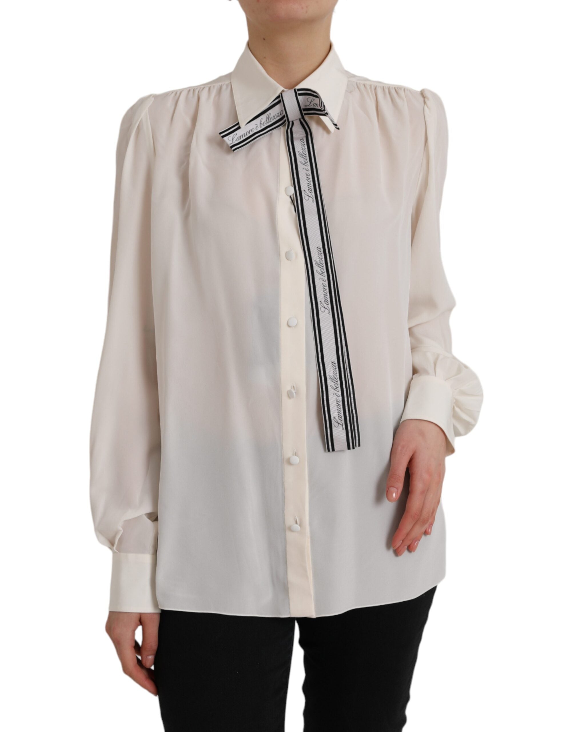 Blouse Dolce & Gabbana col chemise off white