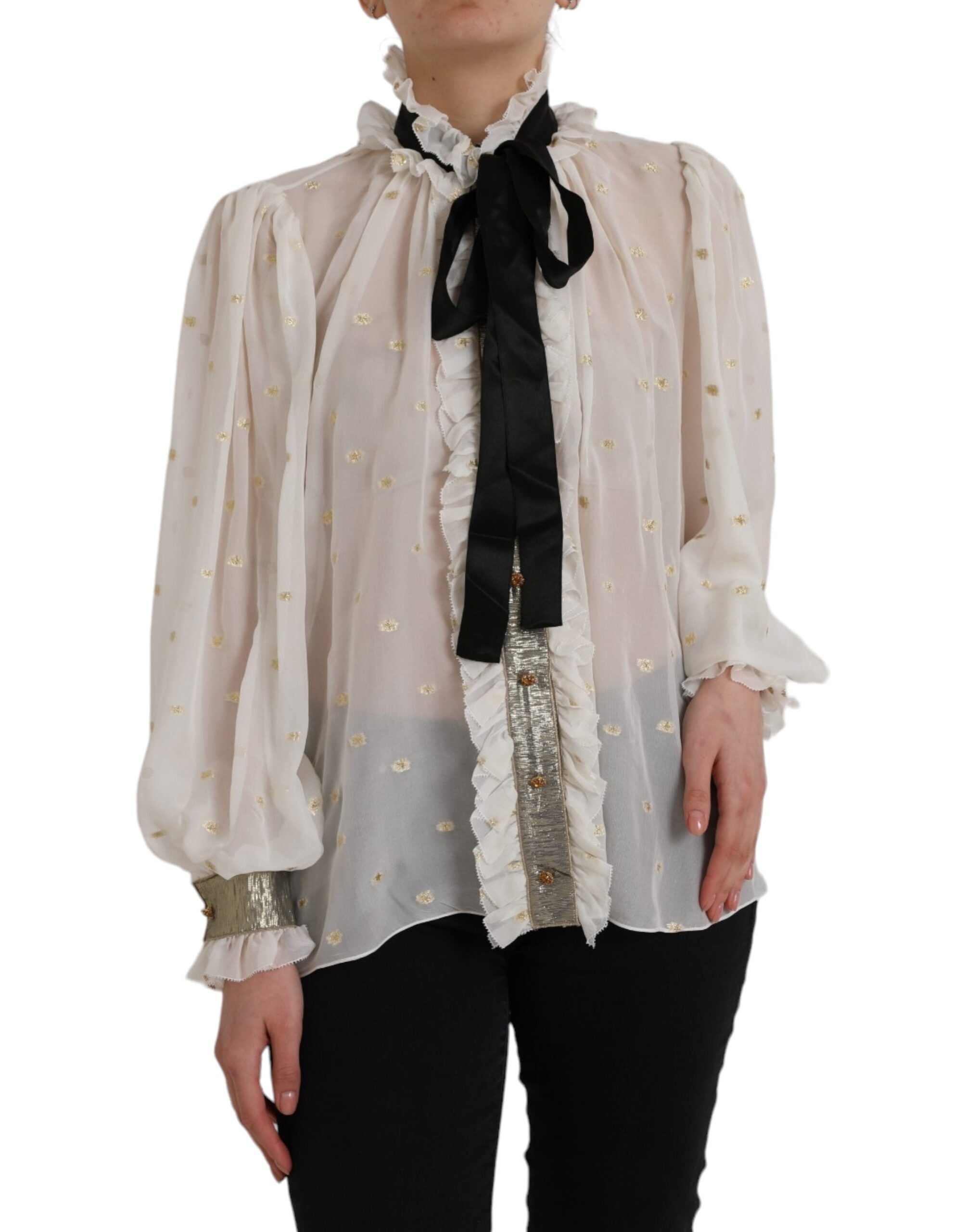 Blouse Dolce & Gabbana rufflée off white