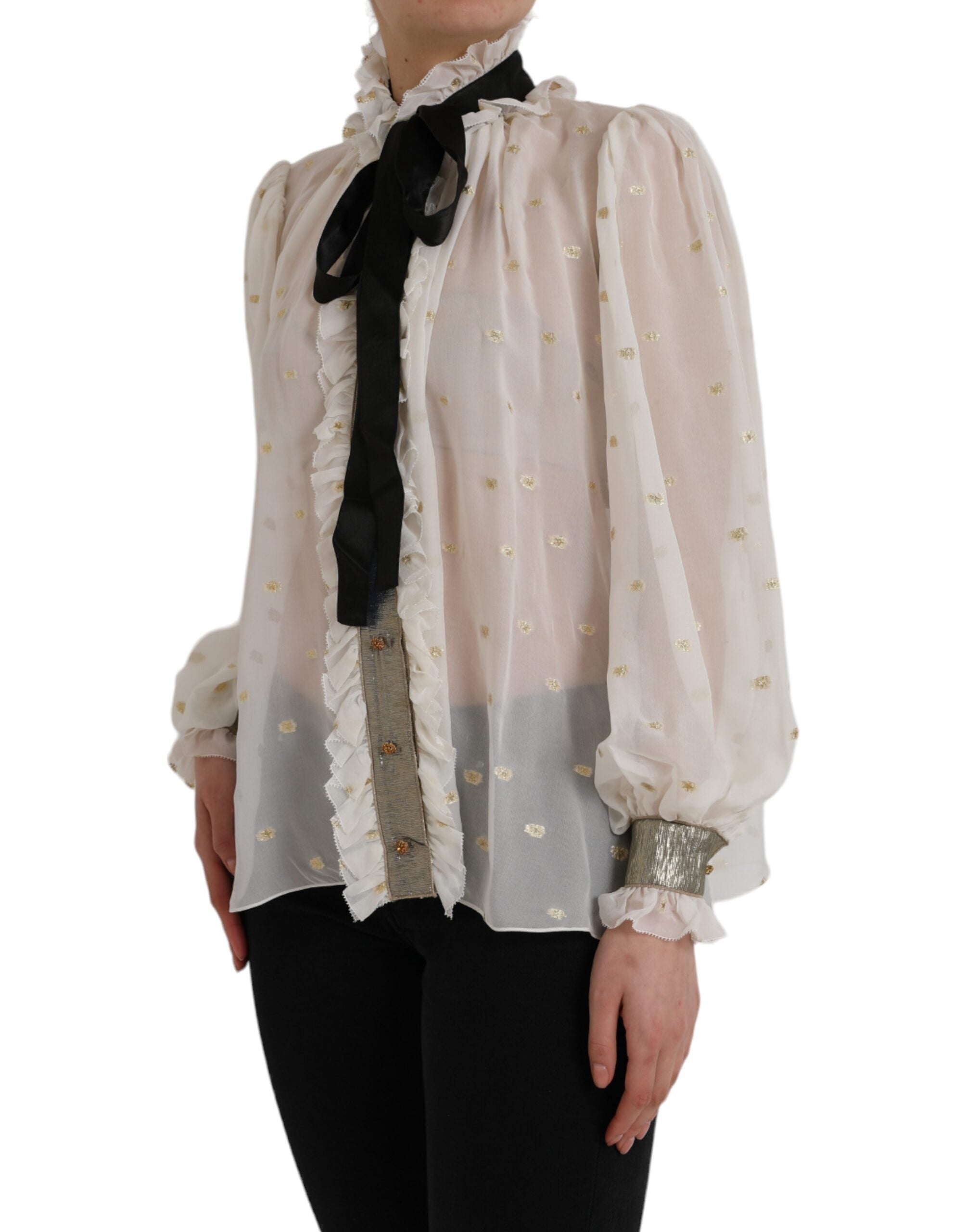 Blouse Dolce & Gabbana rufflée off white